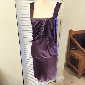 ABS Allen Schwatz Collection 100% Silk Purple Dress Size 4